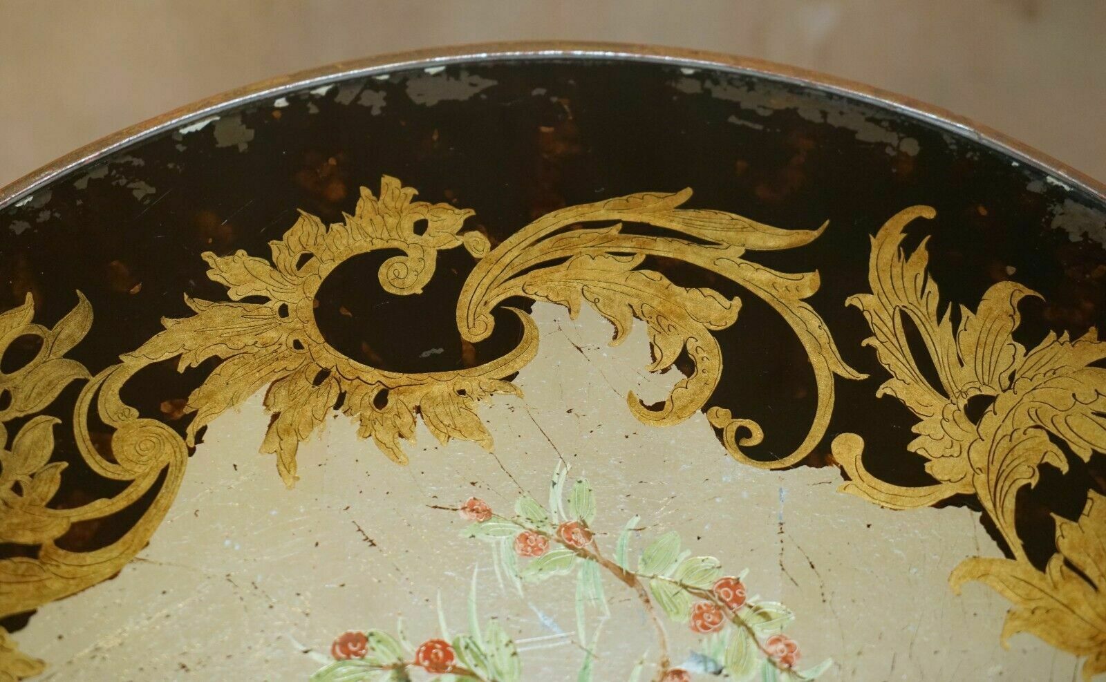Furniture Antique Circa 1920 Chinese Chinoiserie Hand Painted Occasional Centre Table photo