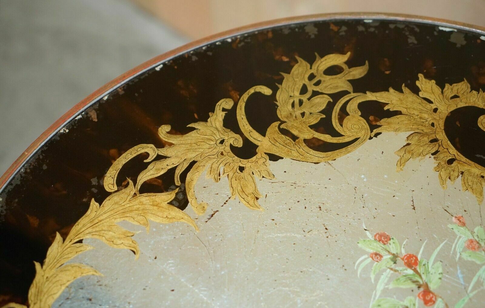 1450.0 Antique Circa 1920 Chinese Chinoiserie Hand Painted Occasional Centre Table photo
