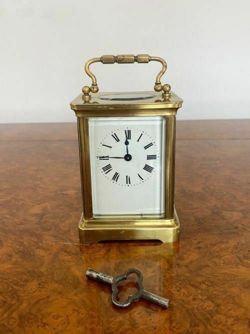 Antique Victorian Quality French Brass Carriage Clock photo furniture