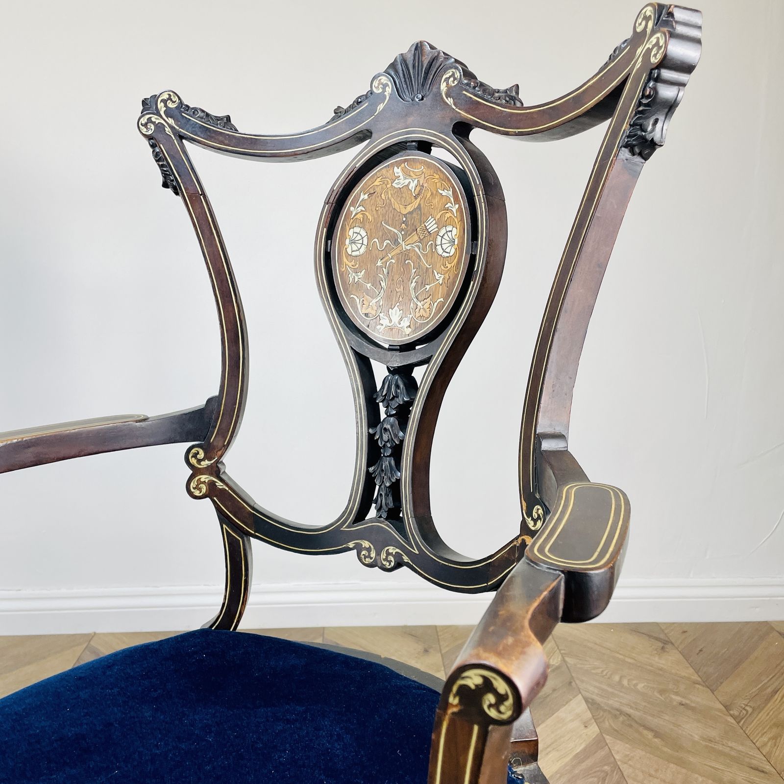photo furniture Antique Ornate French Armchairs, Set Of 2