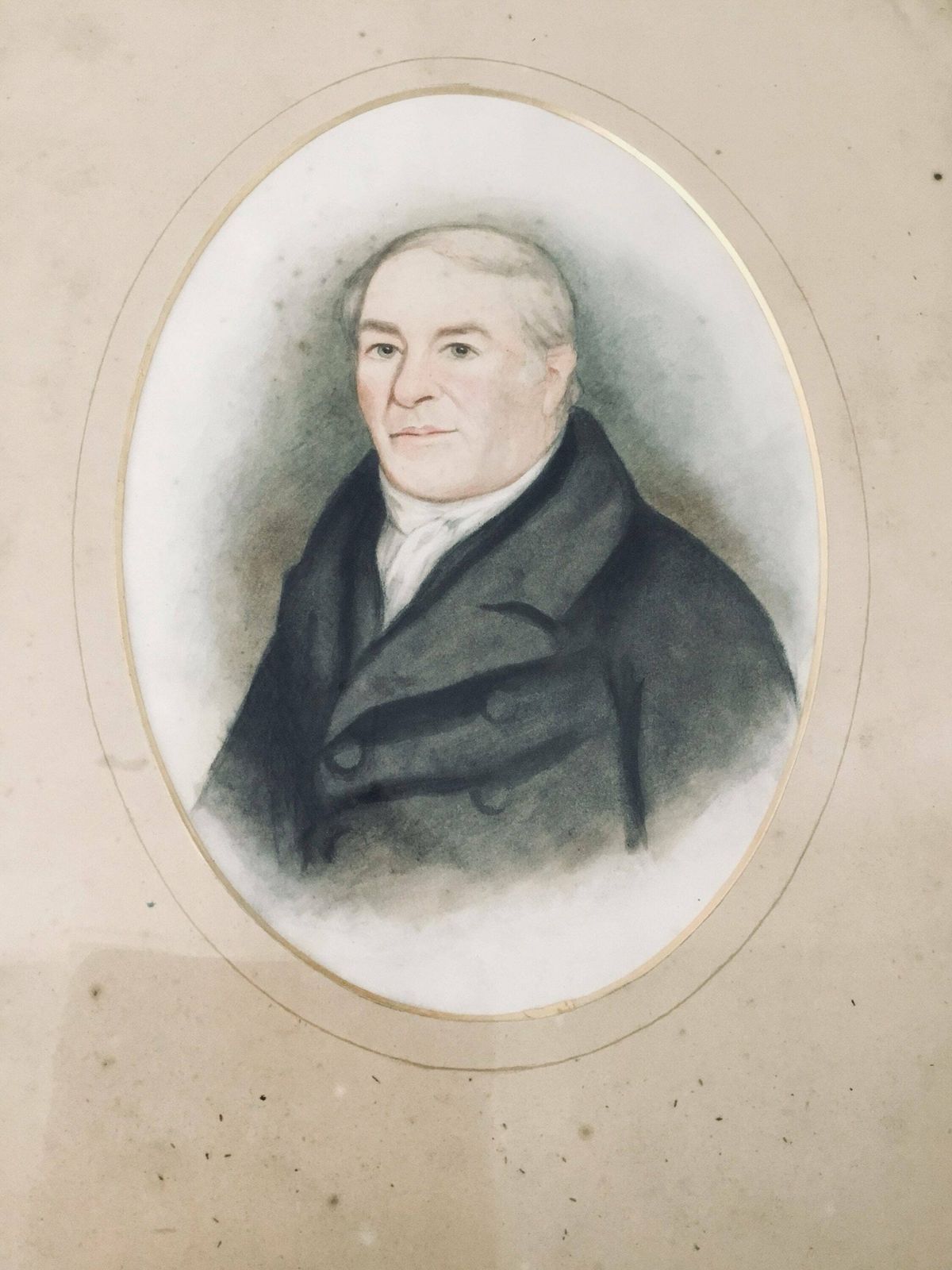 Antique 19th Century Watercolour Depicting A Smartly Dressed Gentleman   England English Suffolk Gilt Worn Antique Frame   Portrait Of Man photo buy