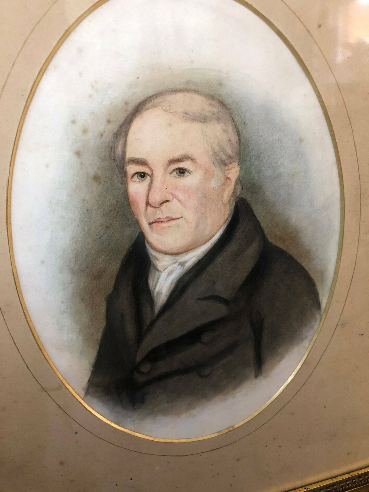 photo furniture Antique 19th Century Watercolour Depicting A Smartly Dressed Gentleman   England English Suffolk Gilt Worn Antique Frame   Portrait Of Man