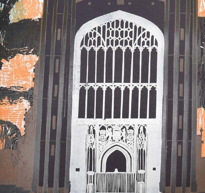 Walter Hoyle King's College, Chapel Cambridge Linocut Print By Walter Hoyle photo 2250.0