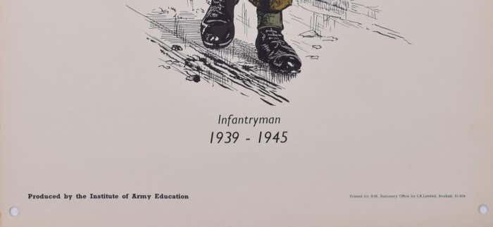 Infantryman British Army Institute Of Army Education Ww2 Uniform Lithograph Circa 1950s photo Art