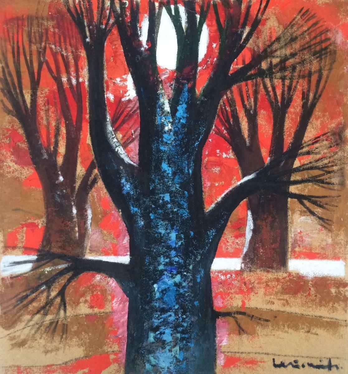 Laimdots Murnieks Romantic Sunset 1995. Cardboard, Oil,