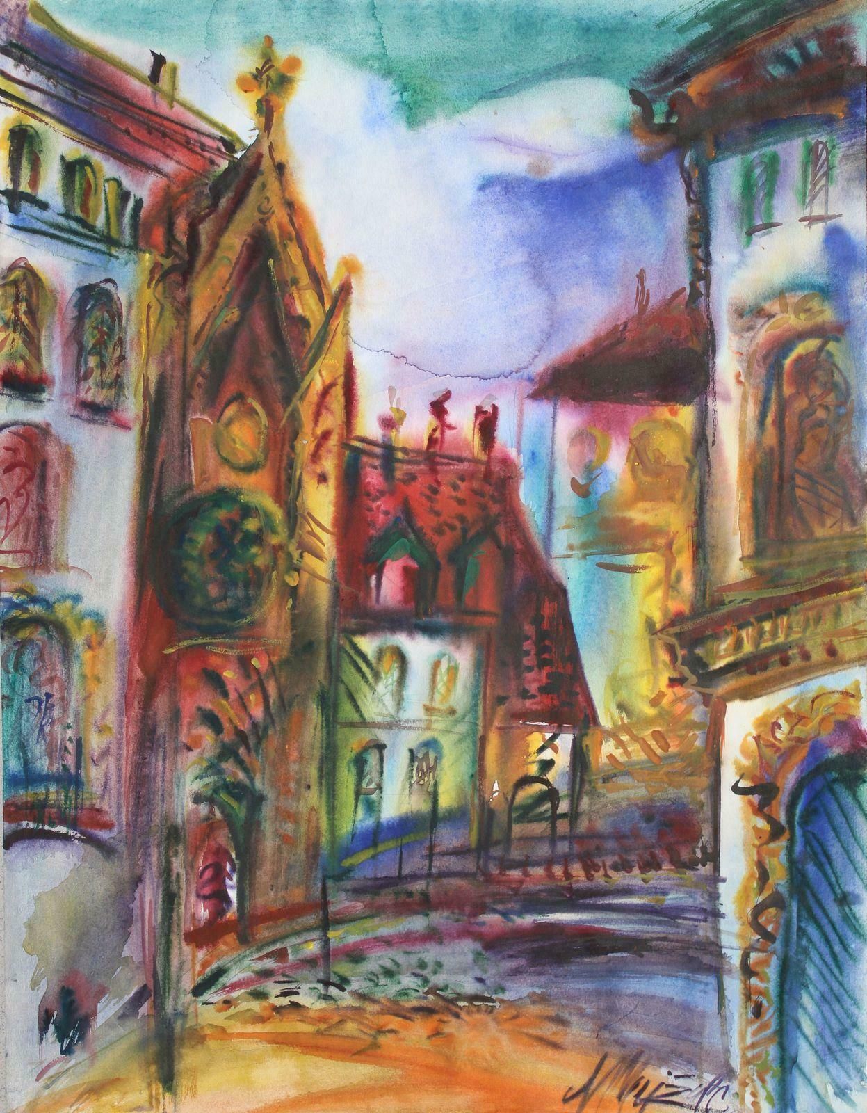 Malda Muizule Old City. 1965. Paper, Watercolour,