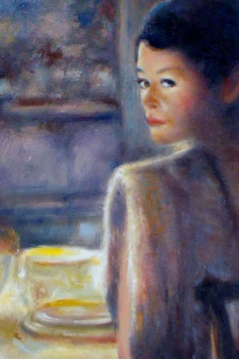 Oil Painting On Panel, Unsigned, Portrait Of Actress Catherine Zeta Jones photo Art