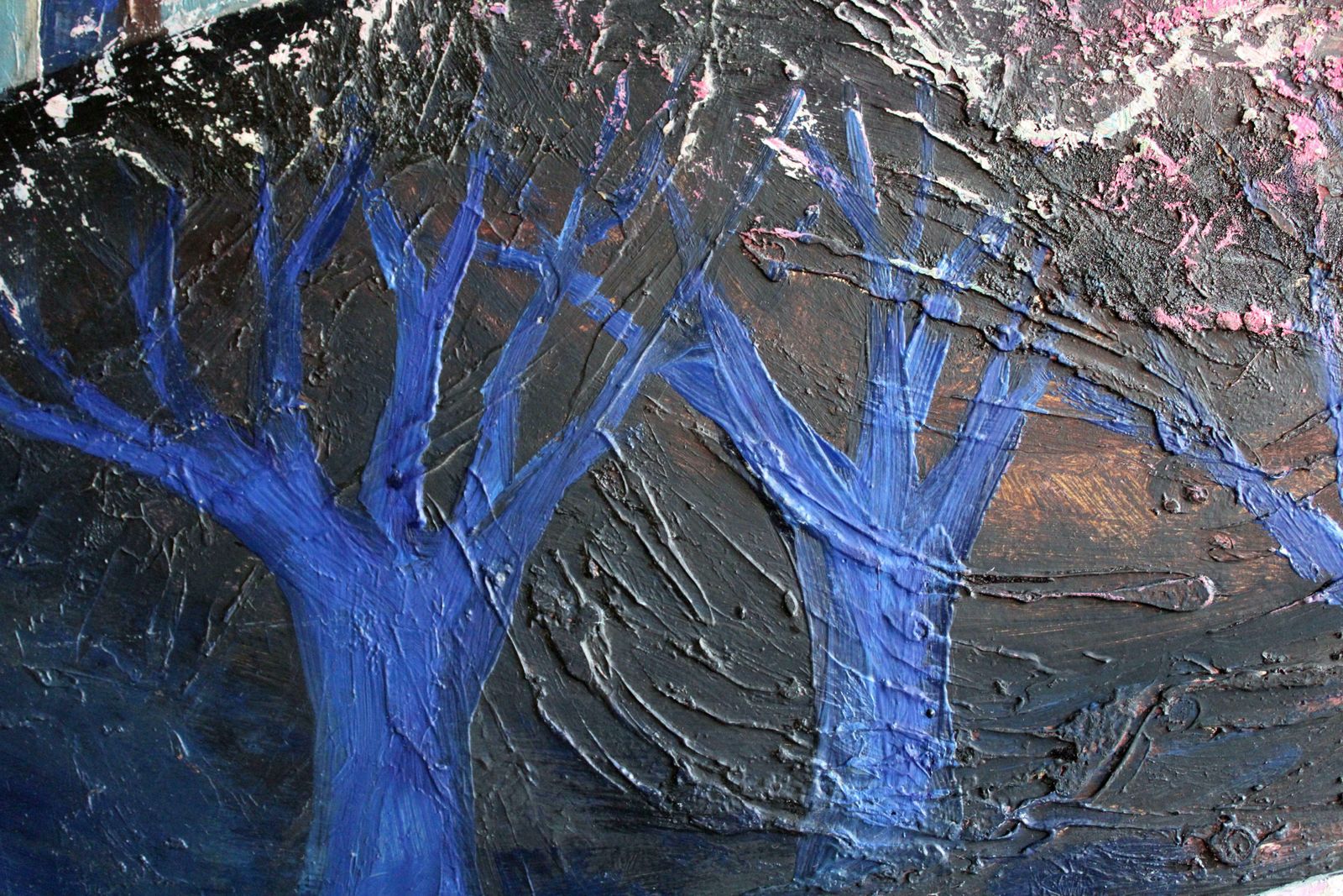 Laimdots Murnieks The Blue Trees. 1974 . Oil On Cardboard, 1974 photo for sale