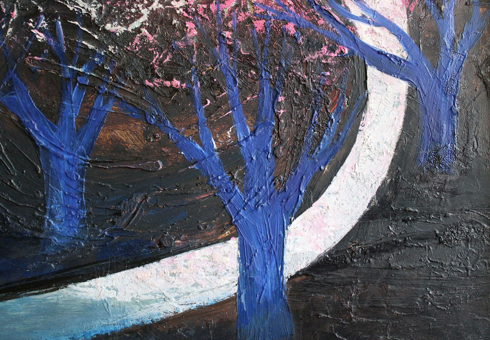 Laimdots Murnieks The Blue Trees. 1974 . Oil On Cardboard, 1974 photo 4224.0