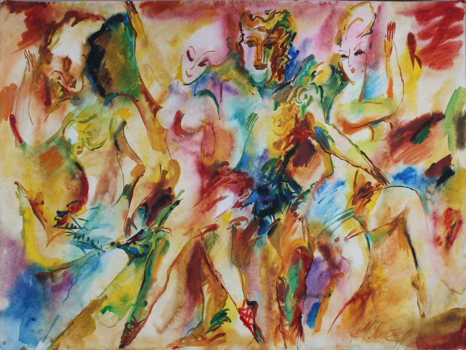 Malda Muizule Dances. Paper, Watercolour, 1975