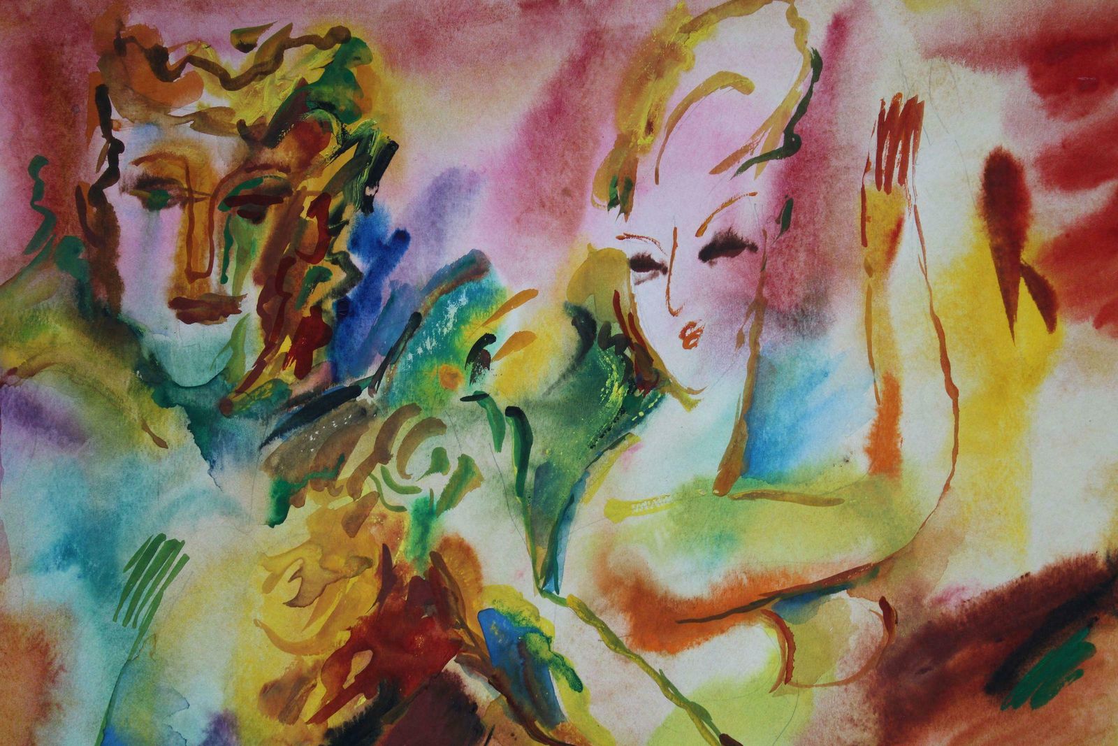 Malda Muizule Dances. Paper, Watercolour, 1975 photo Art