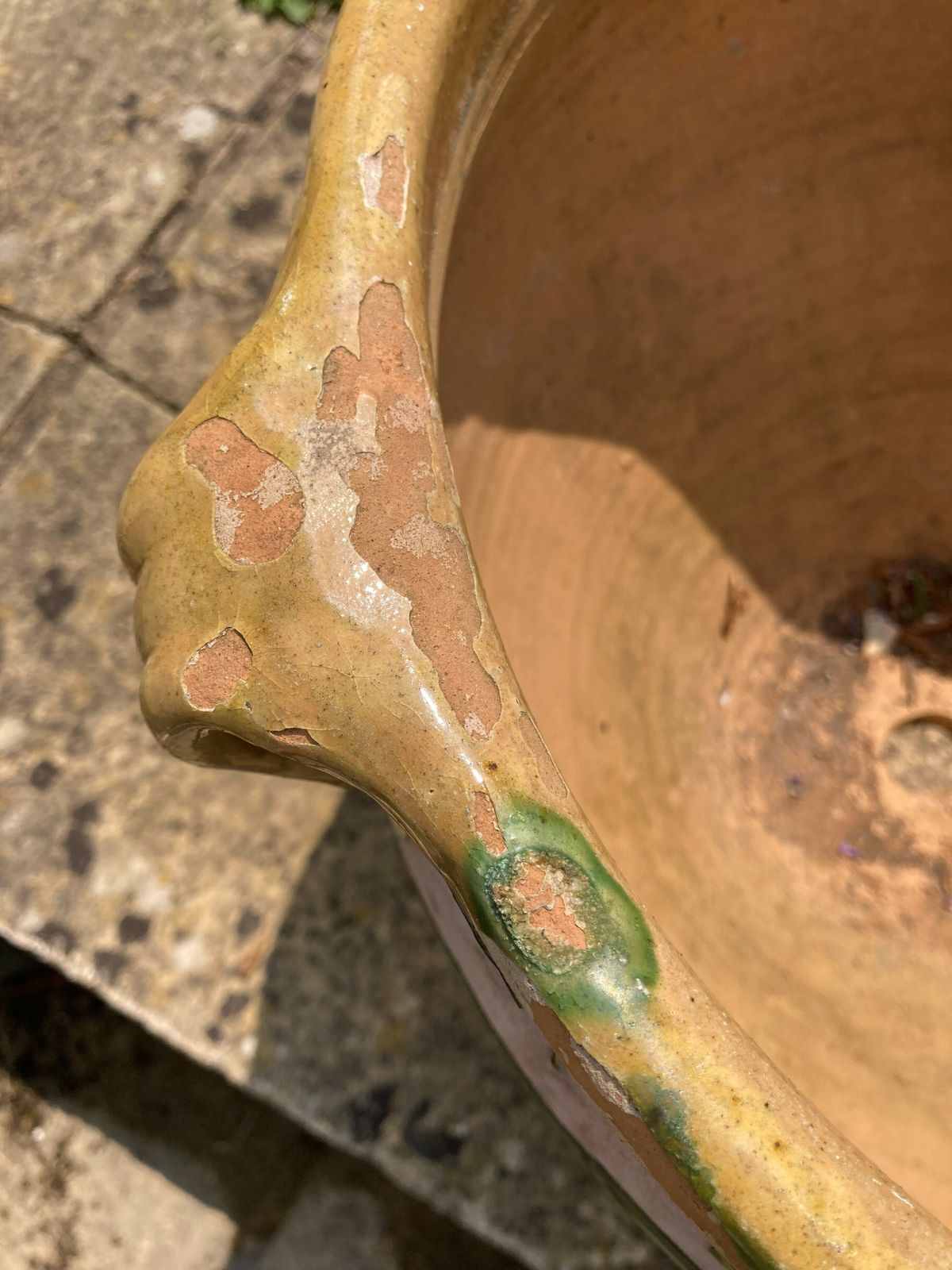 A Pair Of French Provencale 'Dribble Glazed' Castelnaudary Garden Planters photo vintage