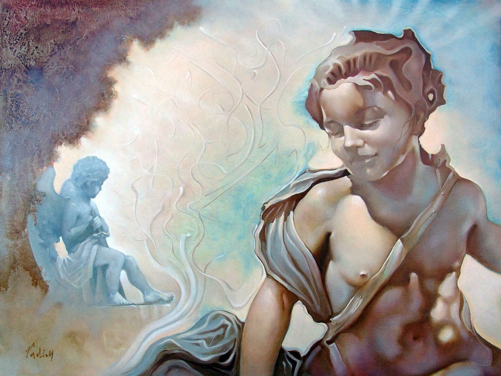 Vadim Kovalev Angels. Oil On Wood