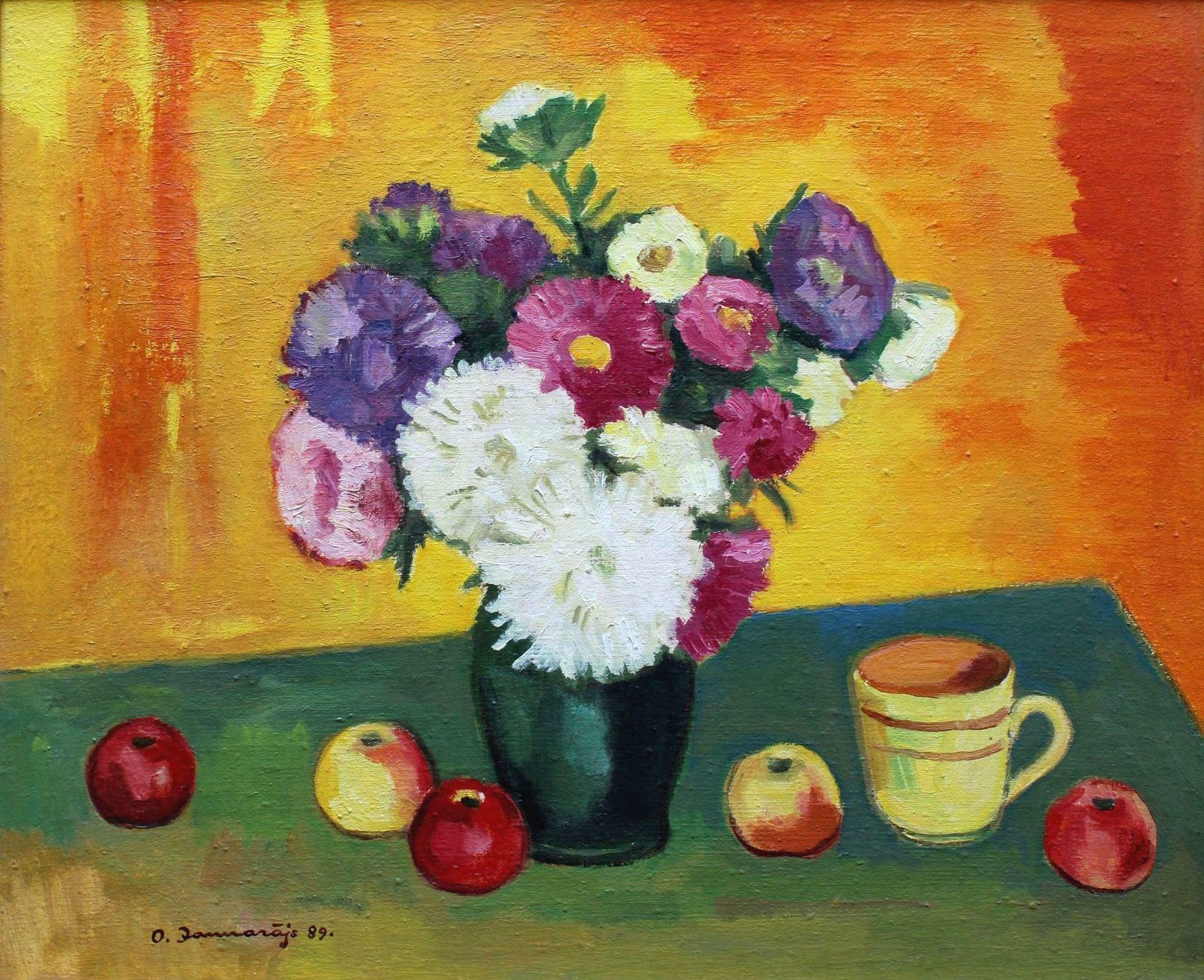 Olgerts Jaunarajs Still Life With Apples. 1989. Oil On Canvas 1989 photo Art