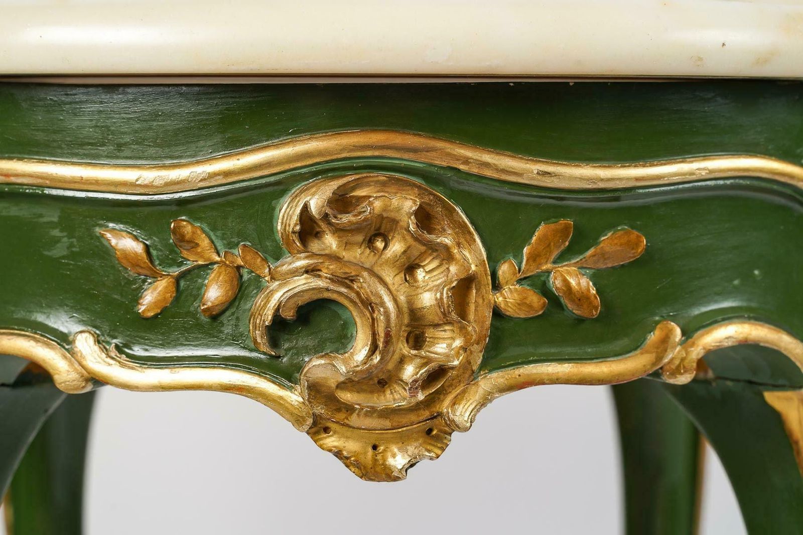 Carved, Painted And Gilded Wood Pedestal Table, Louis XV Style. photo buy