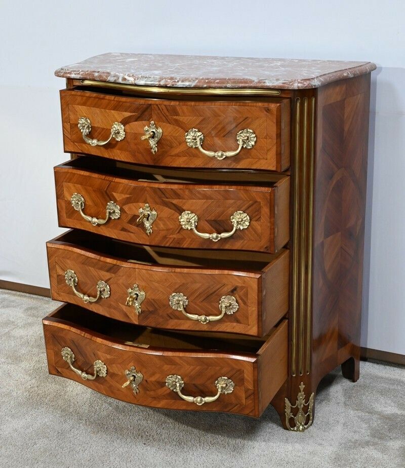 Small Chest Of Drawers Tombs D'entre Deux In Bois De Violette And Bois De Rose, Louis XIV Style   2nd Half Of The 19th Century photo Furniture