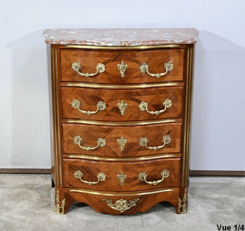 Small Chest Of Drawers Tombs D'entre Deux In Bois De Violette And Bois De Rose, Louis XIV Style   2nd Half Of The 19th Century photo 5278.75