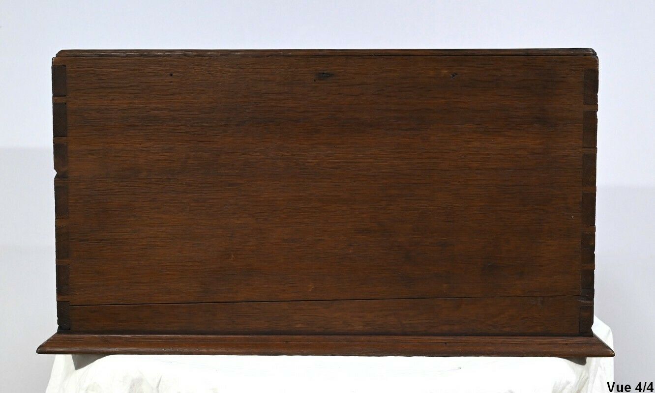 photo vintage Rare Oak Money Changer Chest   Mid 19th Century