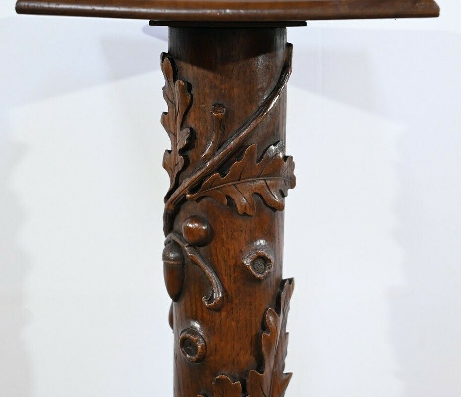 Column In Oak And Walnut, Art Nouveau – 1900 photo buy