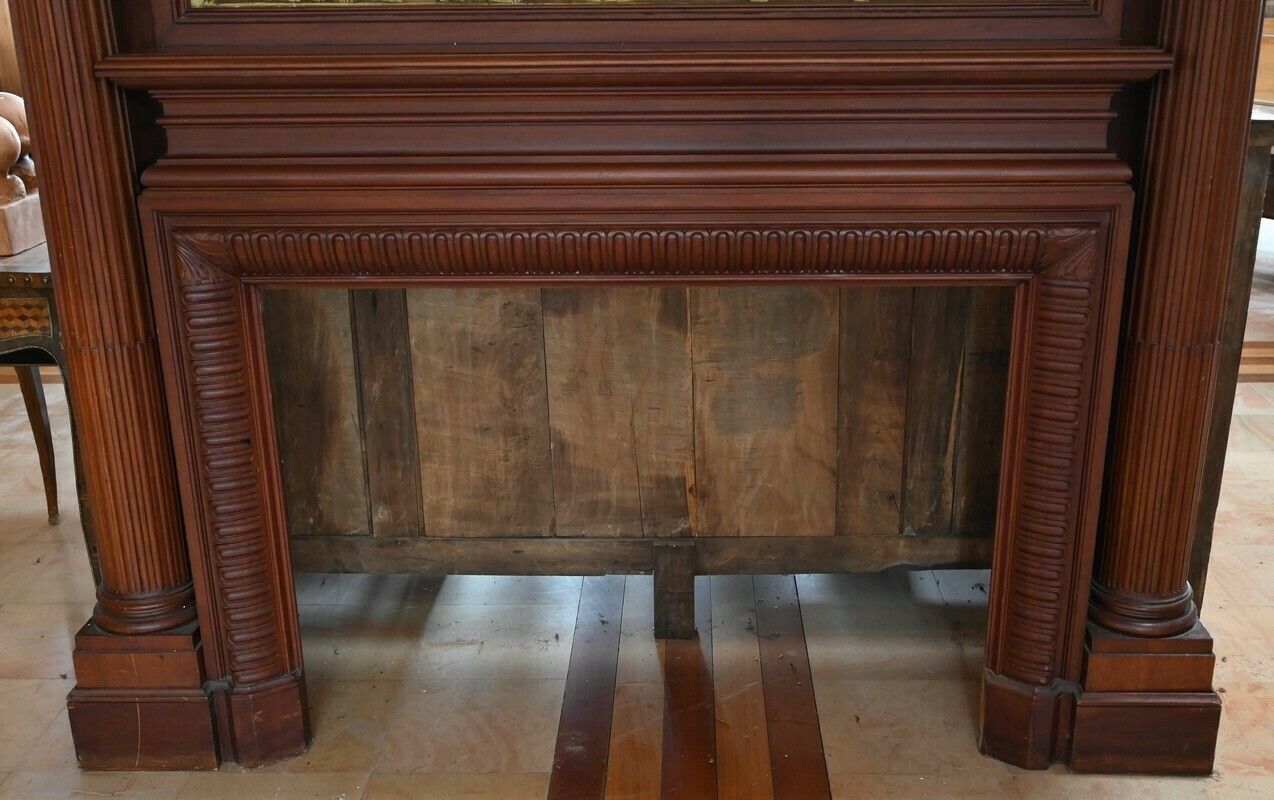 photo vinterior Important Mahogany Castle Fireplace   2nd Part Of The 19th Century