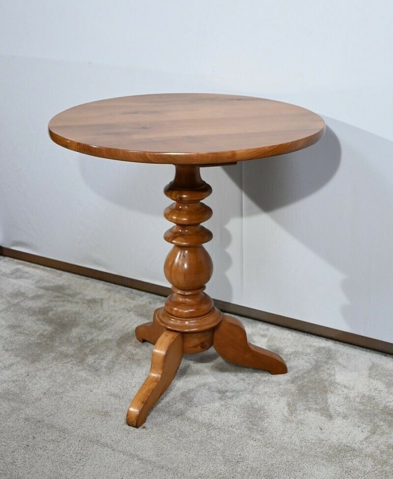 Small Pedestal Table In Blond Cherry, Louis Philippe Period   2nd Half Of The 19th Century photo for sale