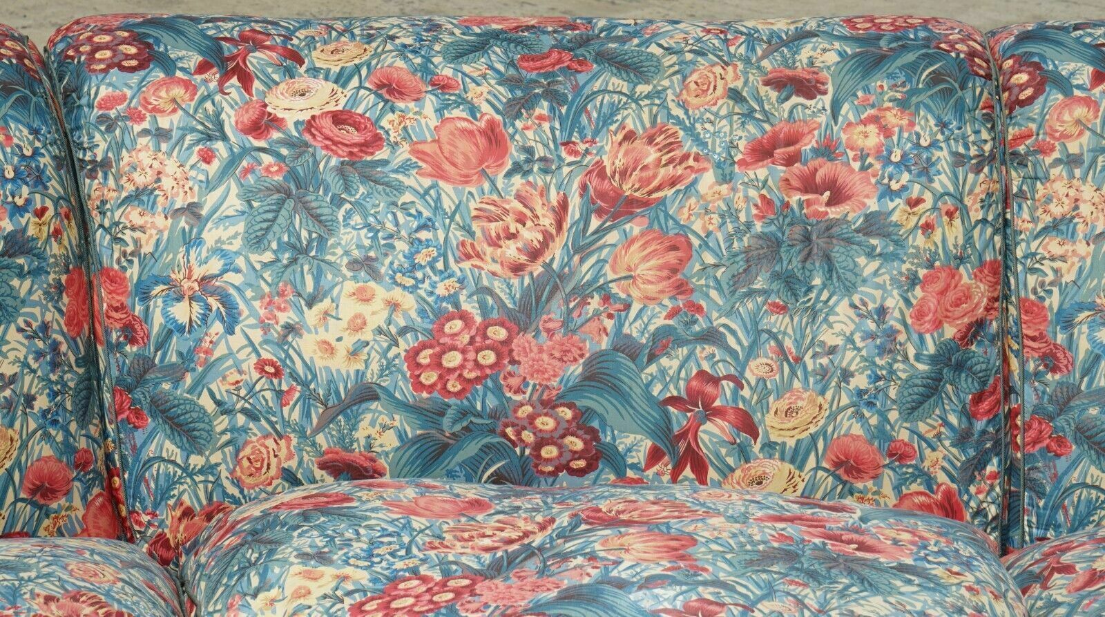 18000.0 Vintage Howard & Son's London Bridgewater Large 5 Seat Corner Sofa Floral Fabric photo