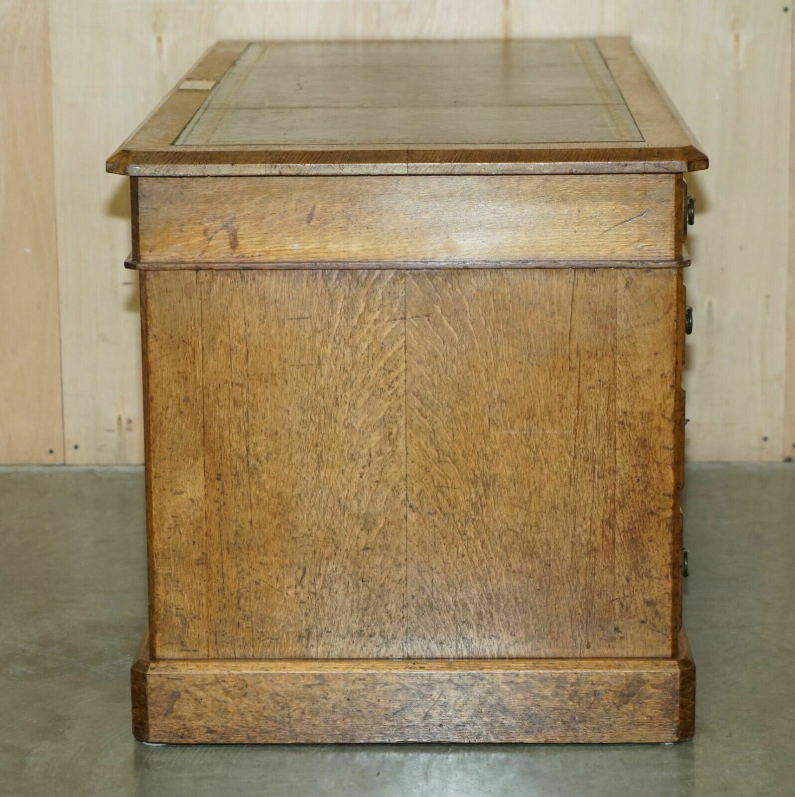 photo vintage Antique Circa 1883 Reverend Frank H Fisher Gifted Victorian Oak Partner Desk