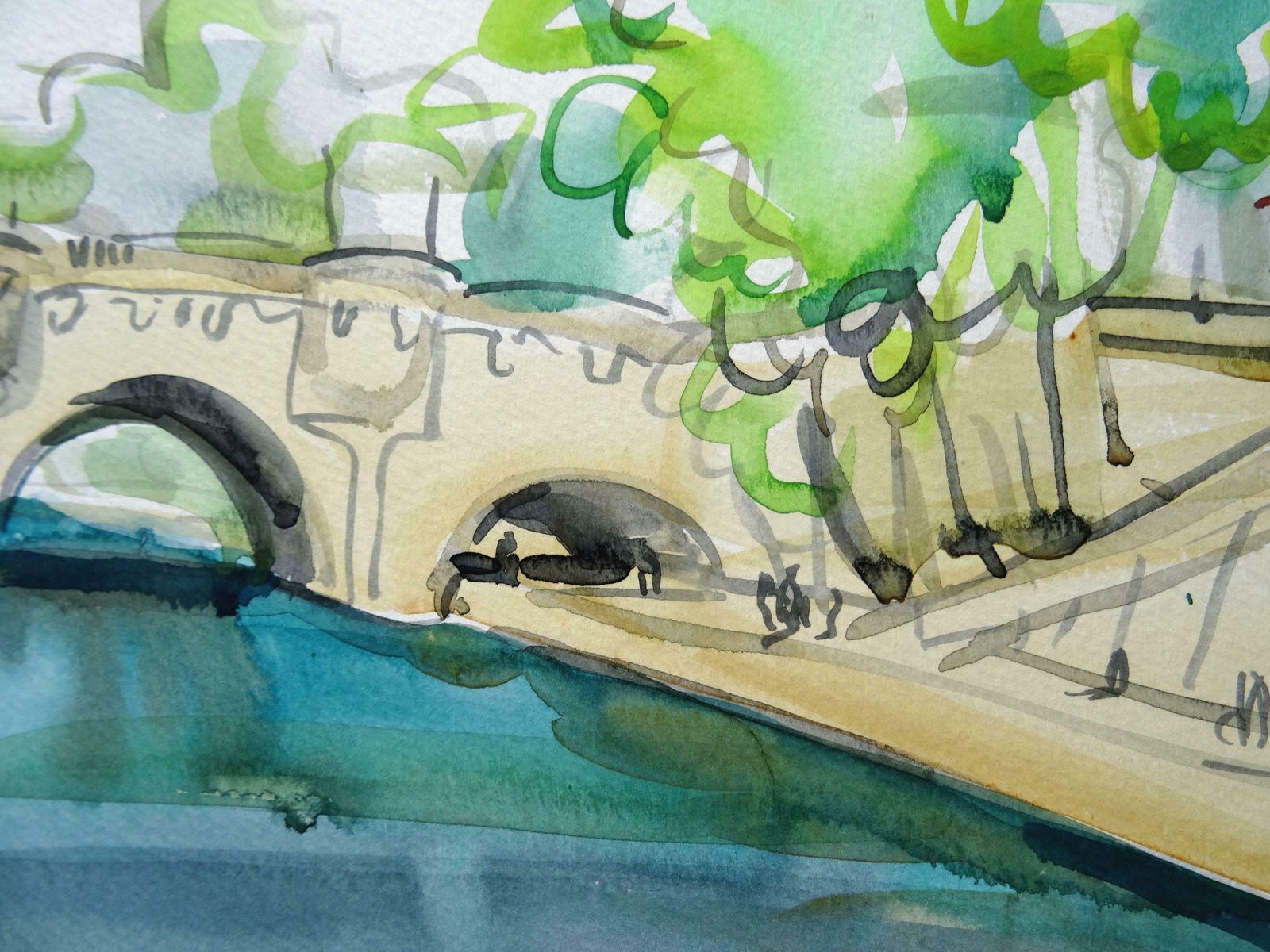 Ingrida Irbe Pont Neuf Paris. 2010. Watercolour On Paper photo for sale