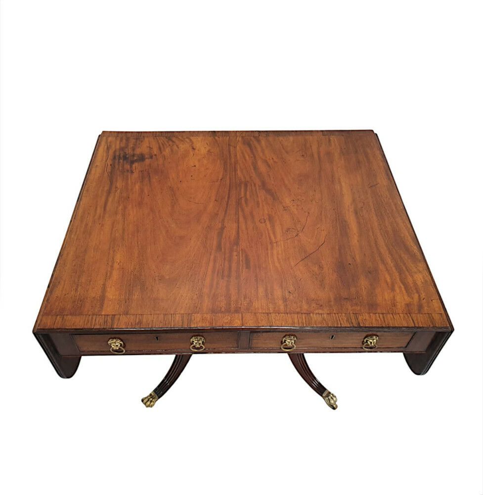 A Very Rare And Fine Irish Georgian Sofa Table Stamped Gillington Of Dublin photo for sale