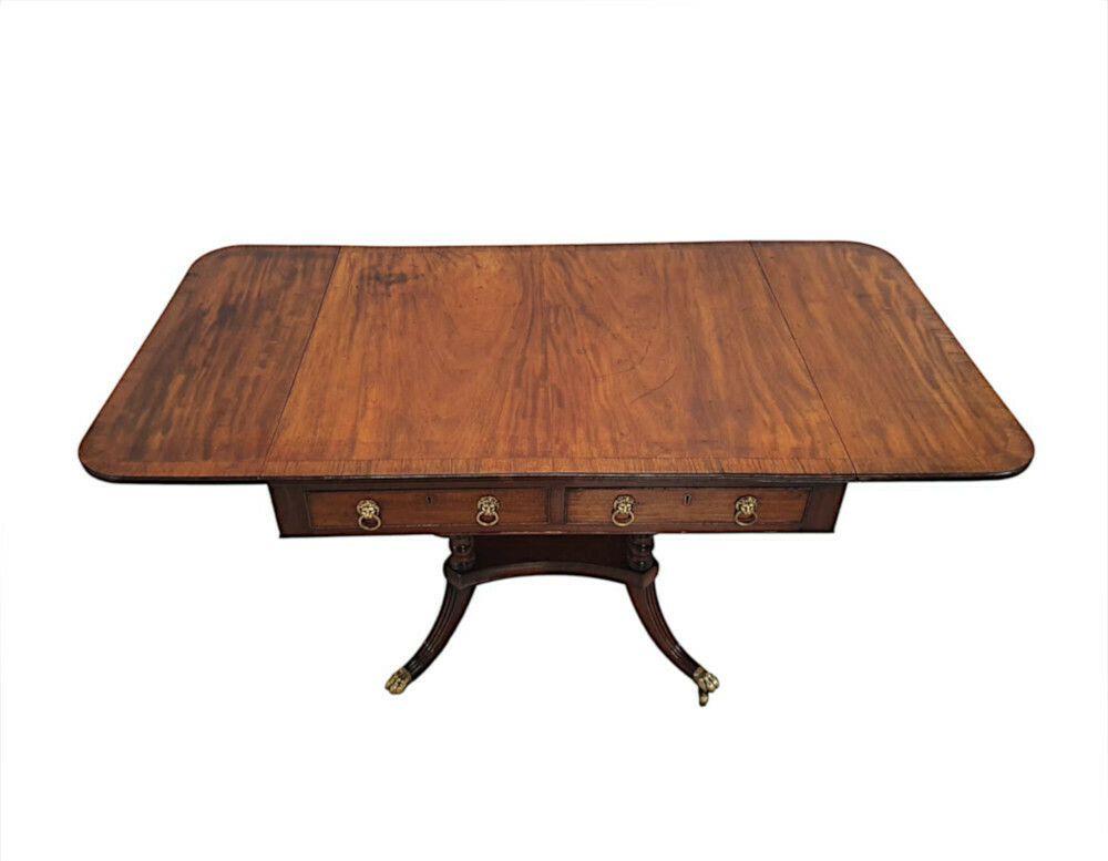 A Very Rare And Fine Irish Georgian Sofa Table Stamped Gillington Of Dublin photo 5141.8696