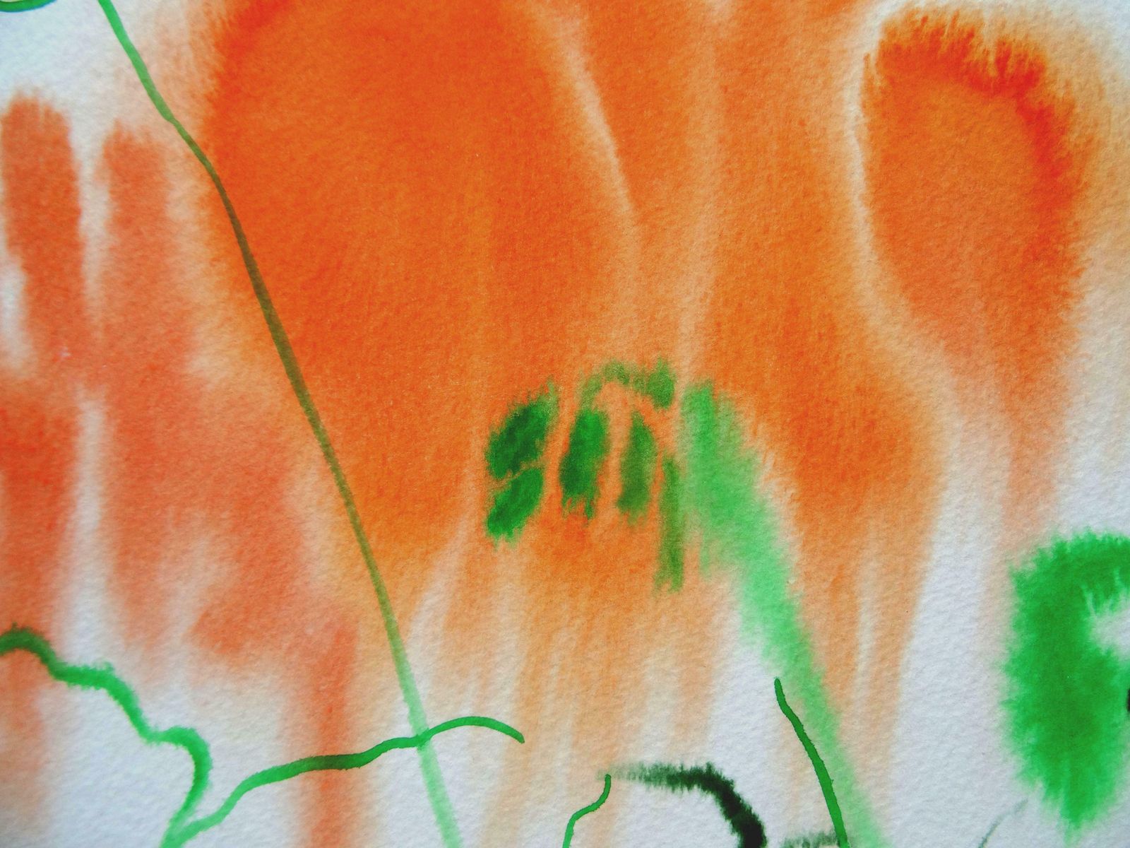 Ingrida Irbe Orange Flowers At Tuileries Garden. Paris 2010. Watercolour On Paper photo furniture