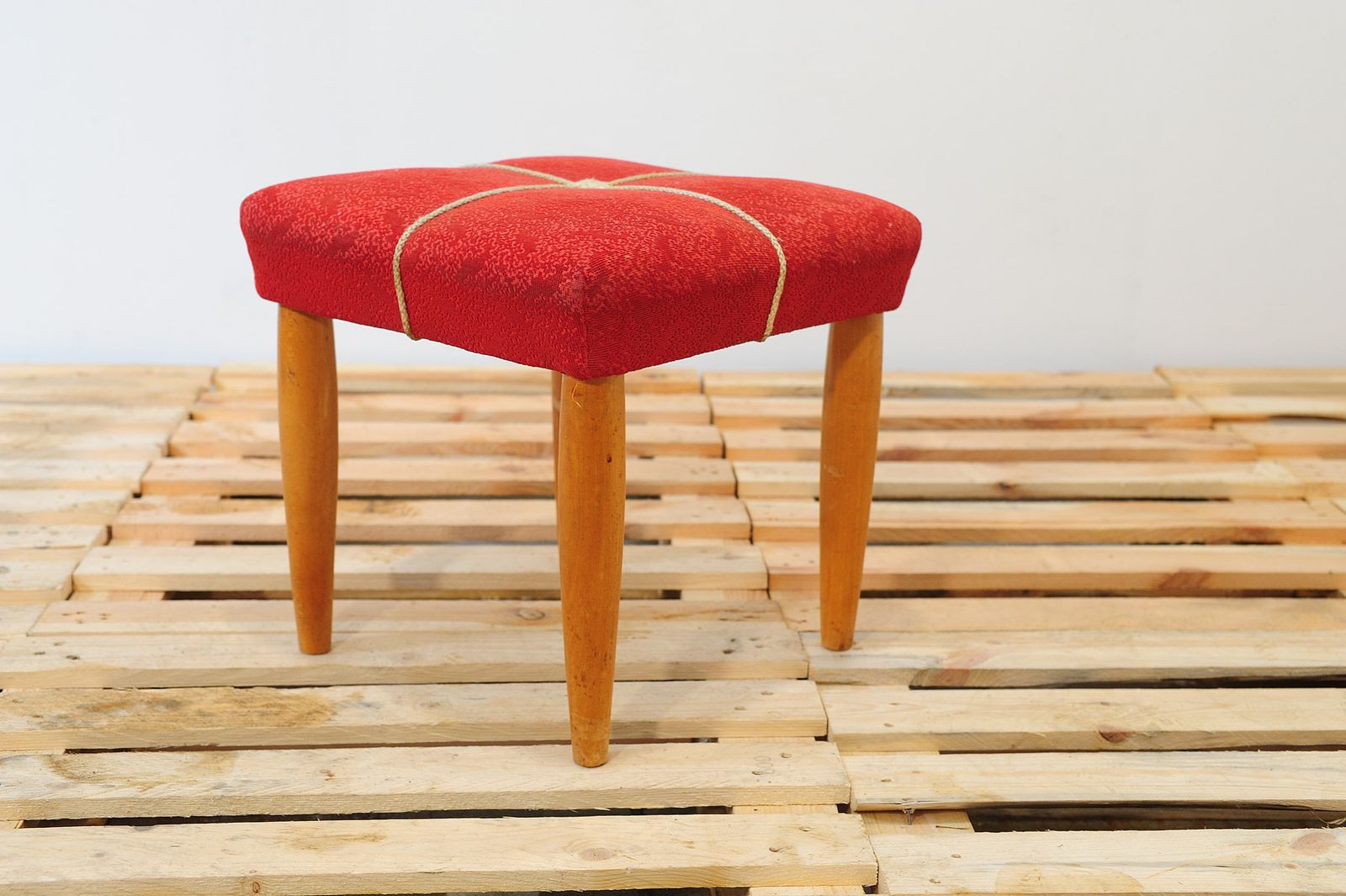 Mid Century Upholstered Stool By Uluv, 1960´S, Czechoslovakia photo vinterior