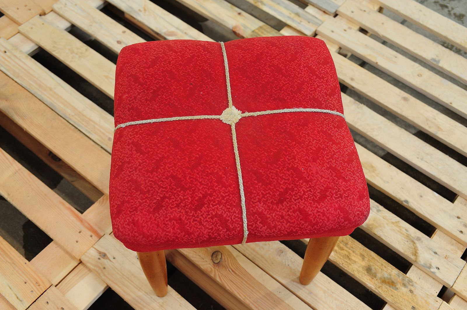 photo buy Mid Century Upholstered Stool By Uluv, 1960´S, Czechoslovakia