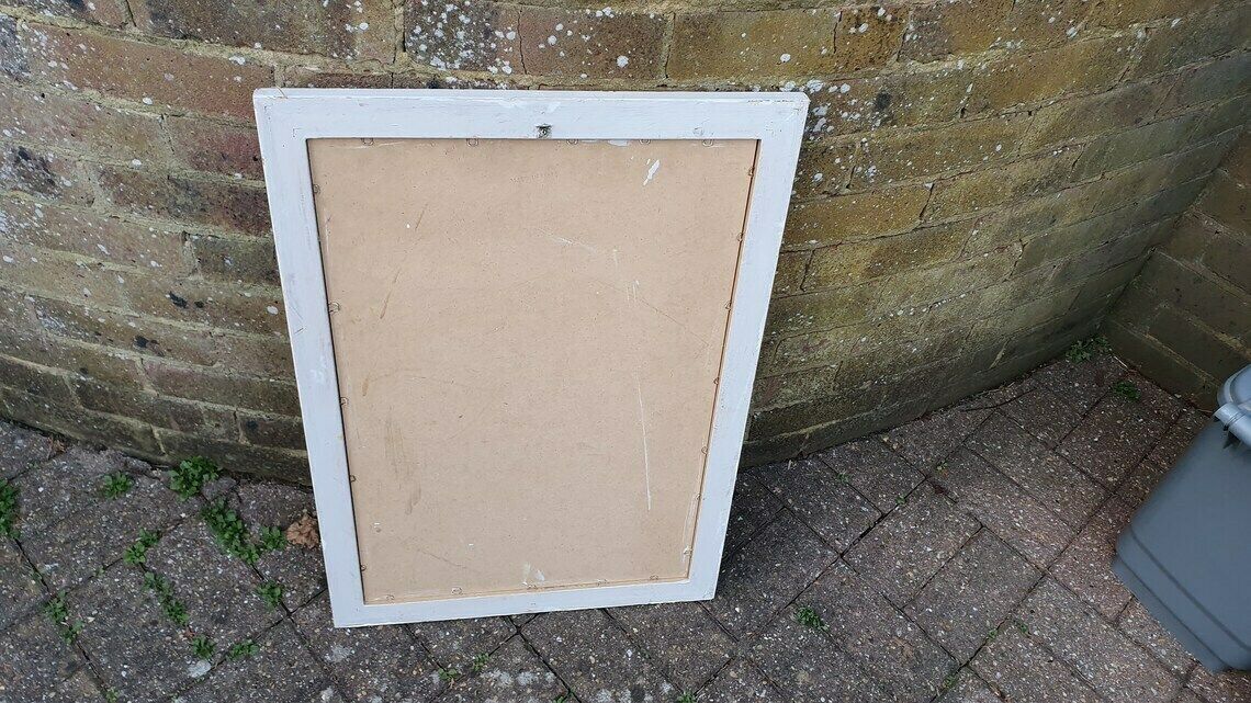 photo furniture Unique Hand Painted Bespoke Mirror In Farrow And Ball White And French Chic Grey