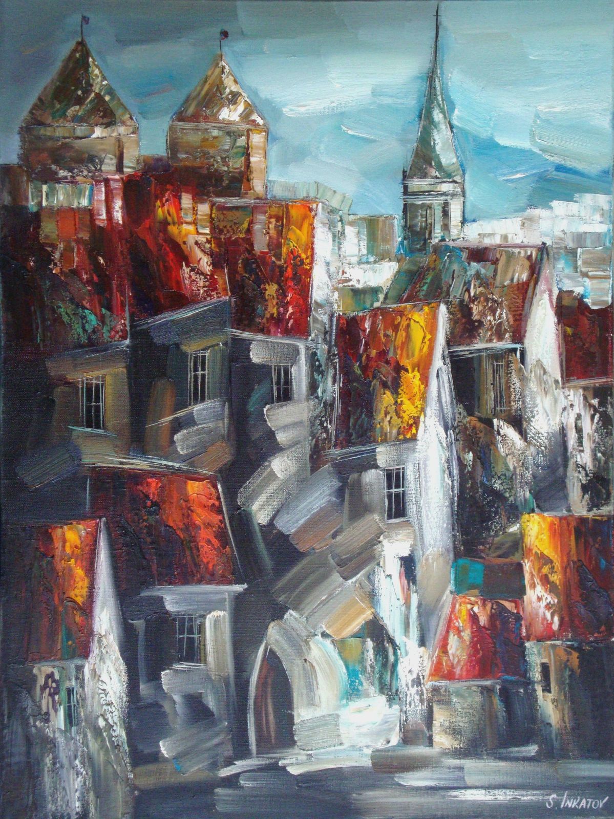 Sergey Inkatov Old Town. 2009, Oil On Canvas