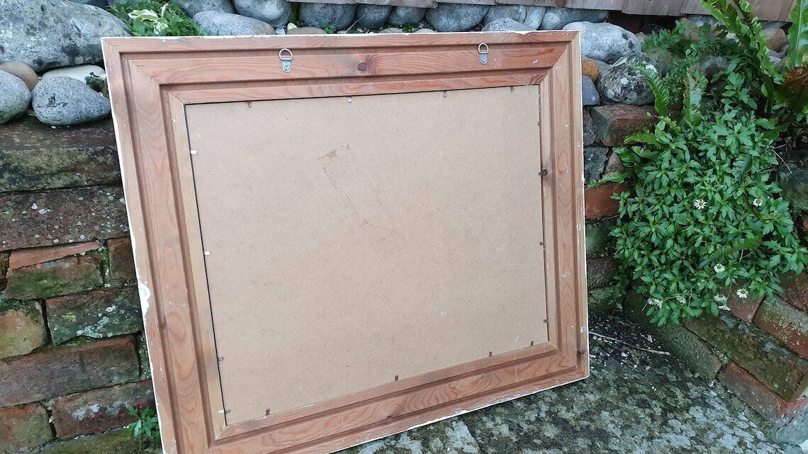 Painted Wall Mirror In Farrow And Ball Wimborne White With Metal Ribbon Hook photo buy