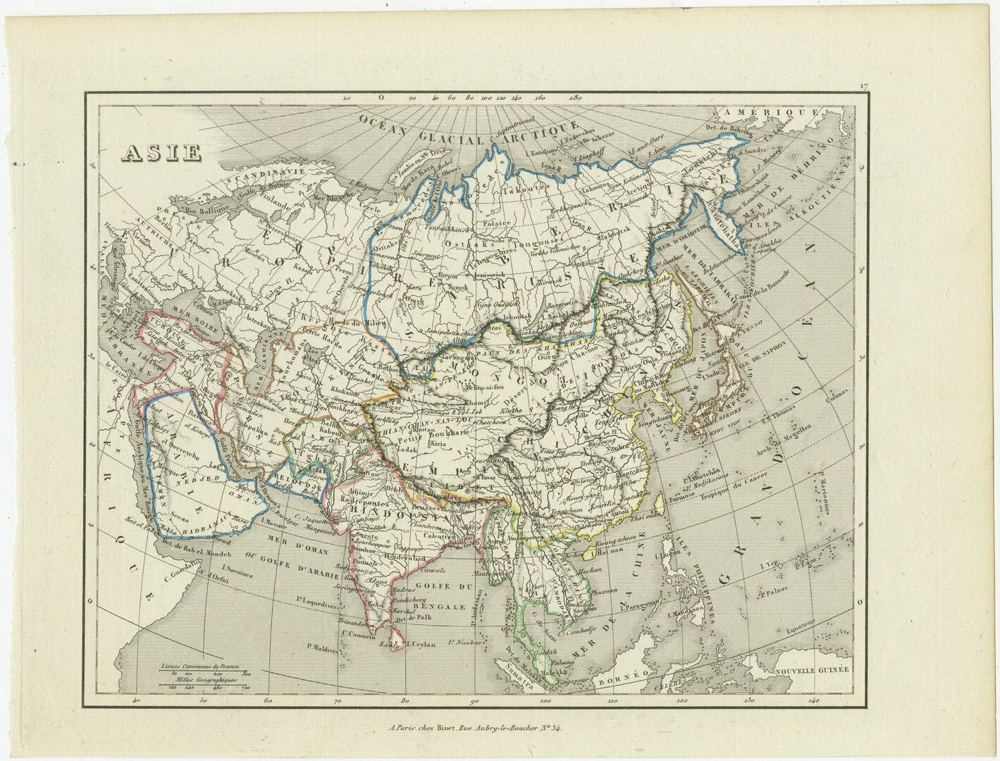 Antique Map Of Asia, Continent