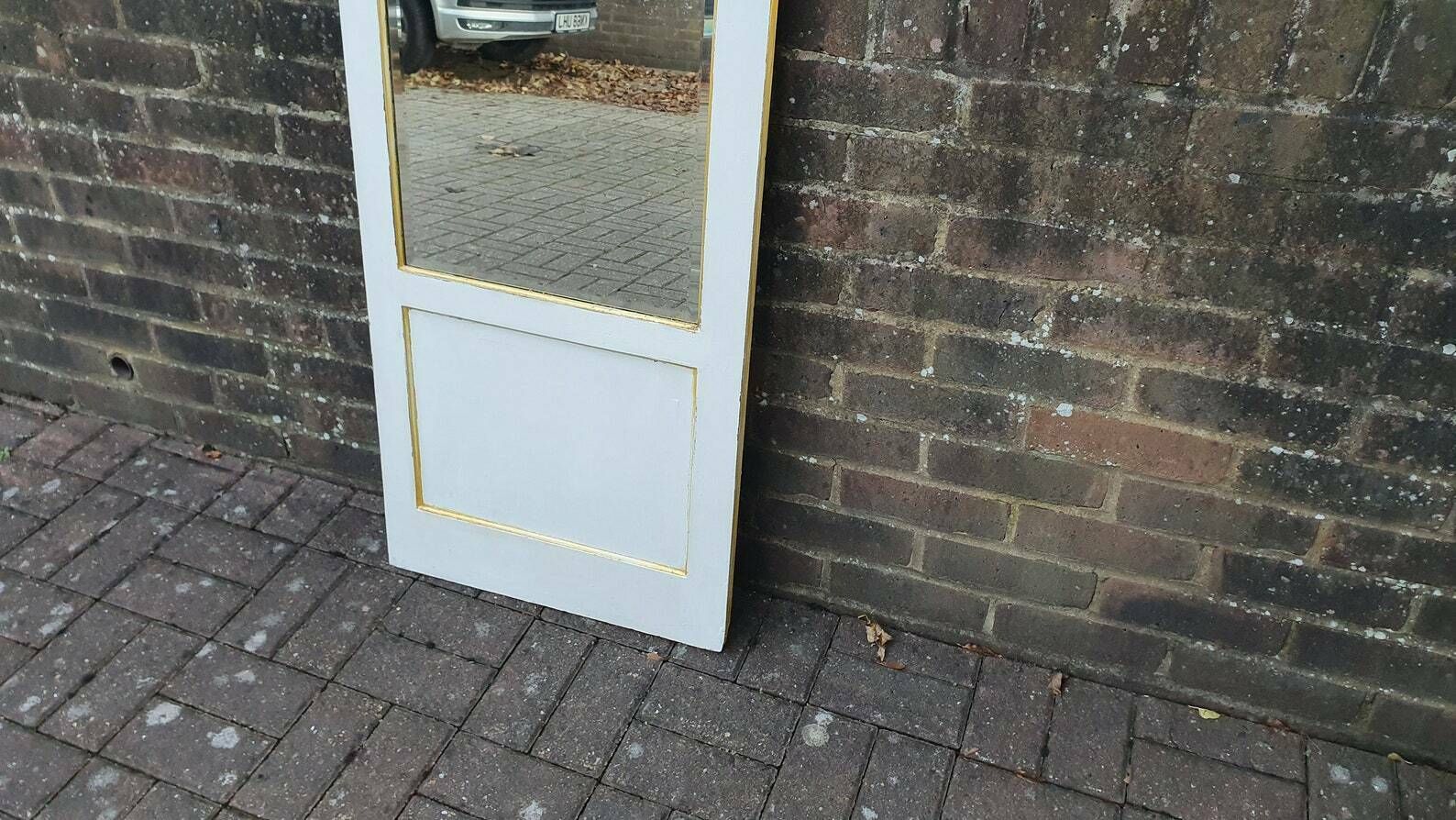 Massive Full Length Mirror Huge Bespoke Converted Edwardian Wardrobe Door Farrow And Ball Gold Highlights photo Home Decor