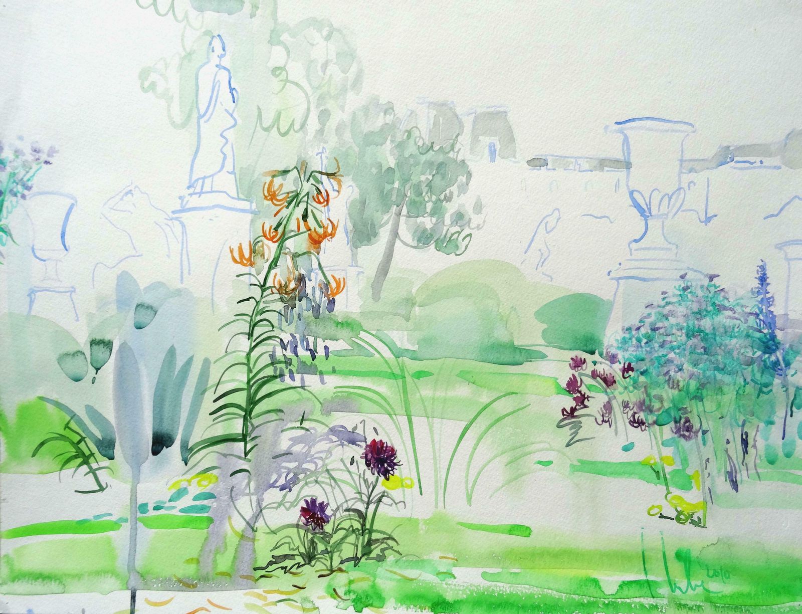 Ingrida Irbe Tuileries Garden. 2010. Watercolour On Paper