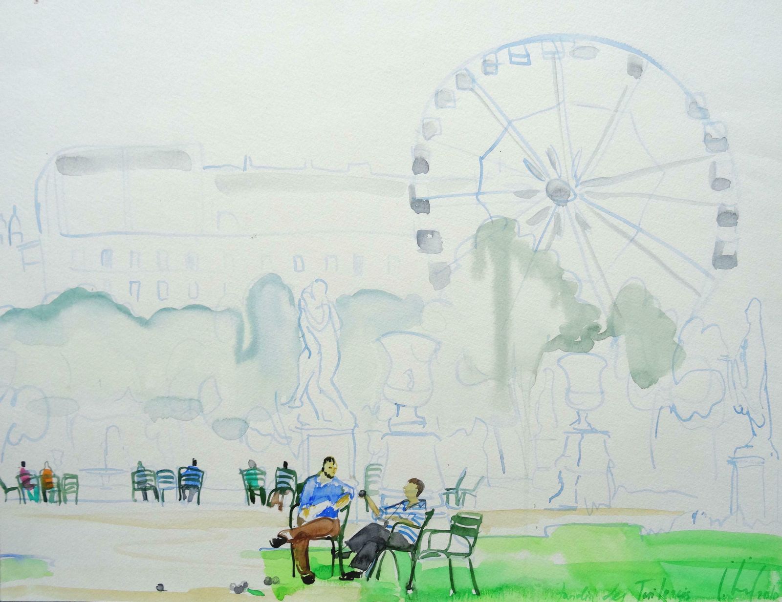 Ingrida Irbe Tuileries Garden. 2010. Watercolour On Paper
