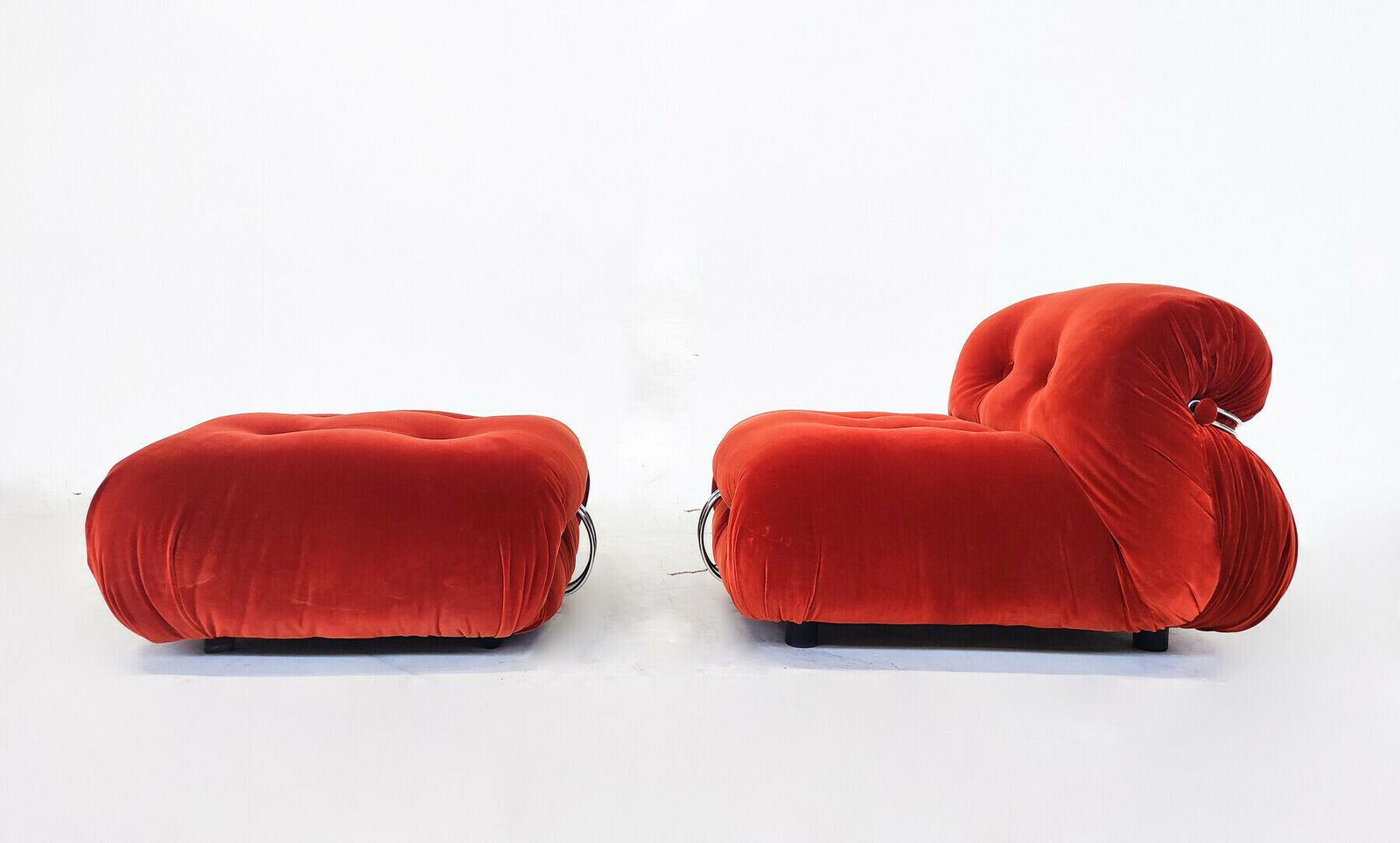 Orange "Soriana" Lounge Chair And Ottoman By Aftra & Tobia Scarpa For Cassina photo furniture