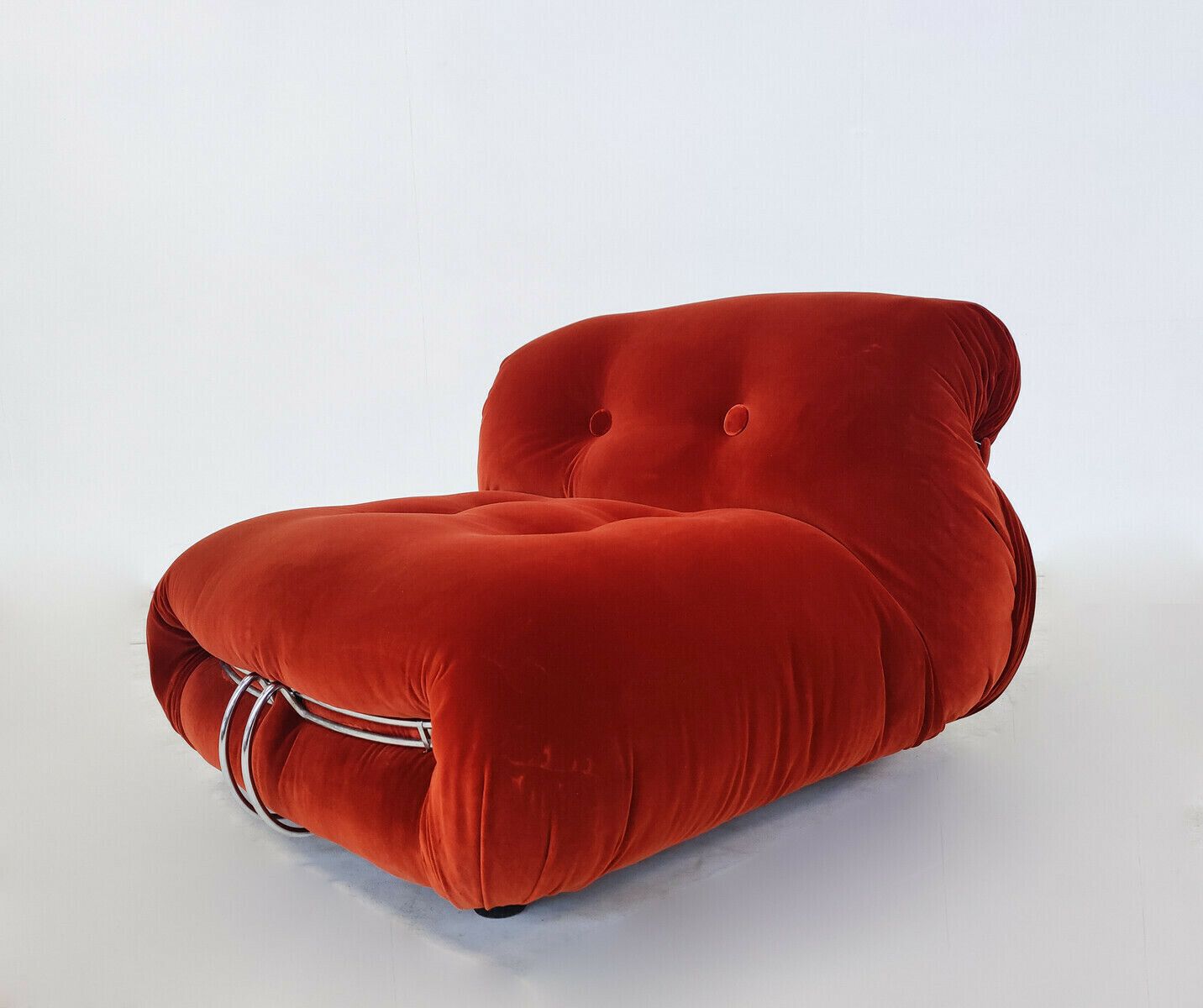 Orange "Soriana" Lounge Chair And Ottoman By Aftra & Tobia Scarpa For Cassina photo for sale