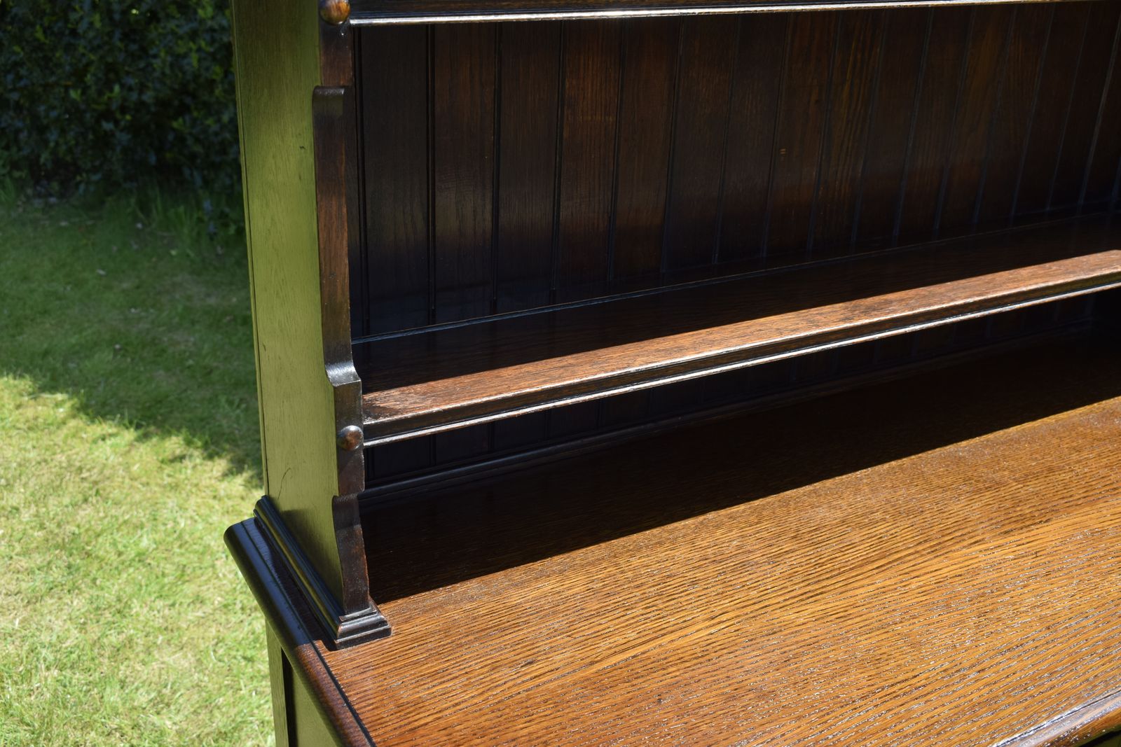 Furniture Early 20th Century Oak Dresser And Rack photo