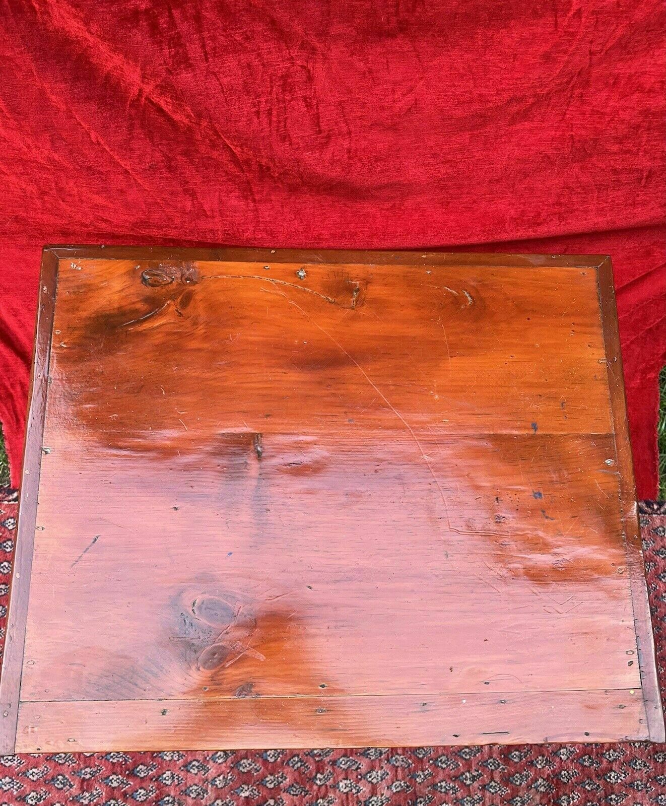 photo for sale Antique 19c Naval Captains Brass Mounted Camphorwood Sea Drawer Chest