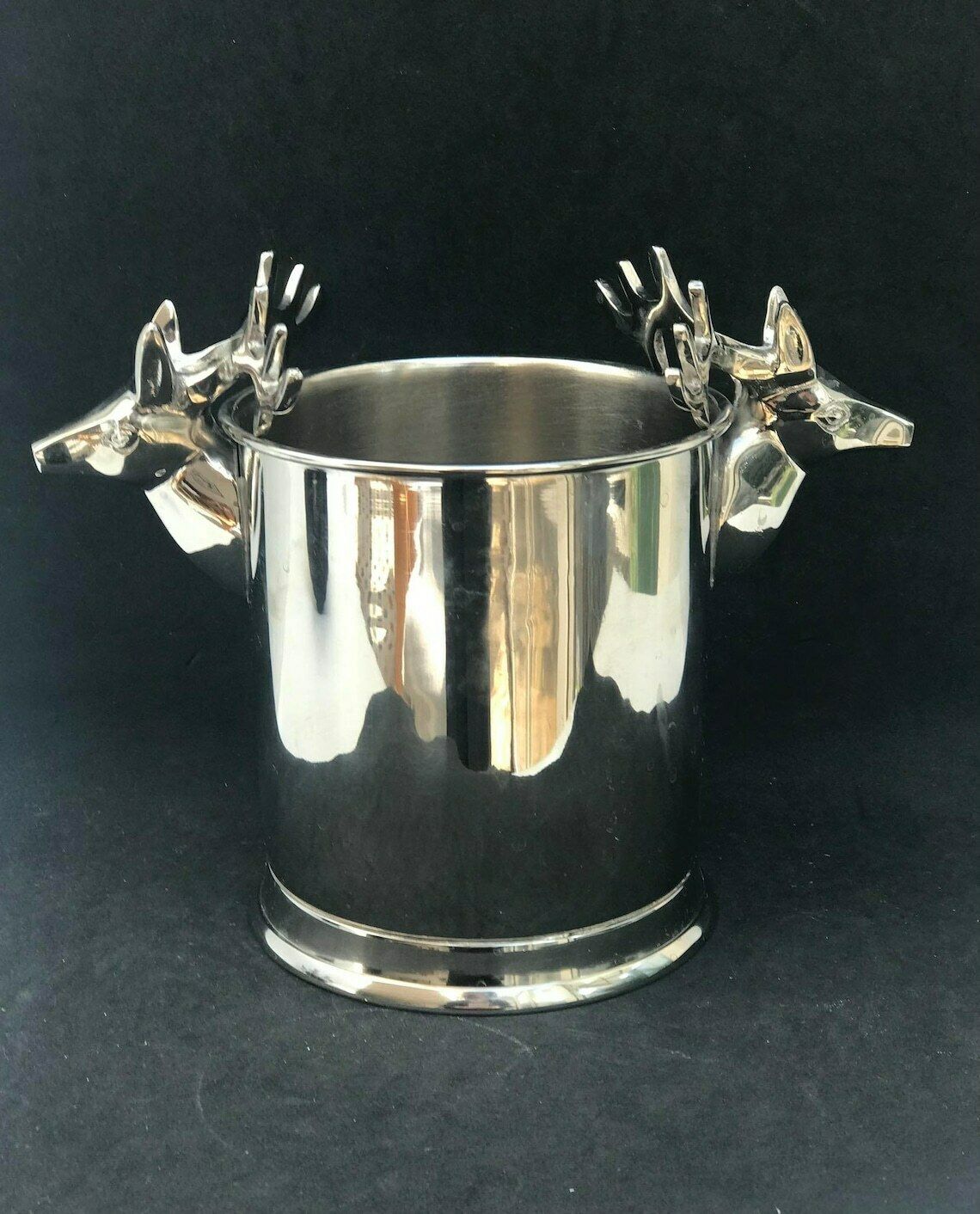 Ice Bucket Christmas Reindeer Silver Plated Bar Cart Decor Christmas Table Wine Holder Wedding Gift Christmas Table Decor photo vinterior