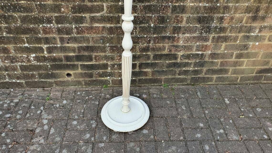 Vintage 1920’s Painted Standard Lamp Turned Fluted Floor photo for sale