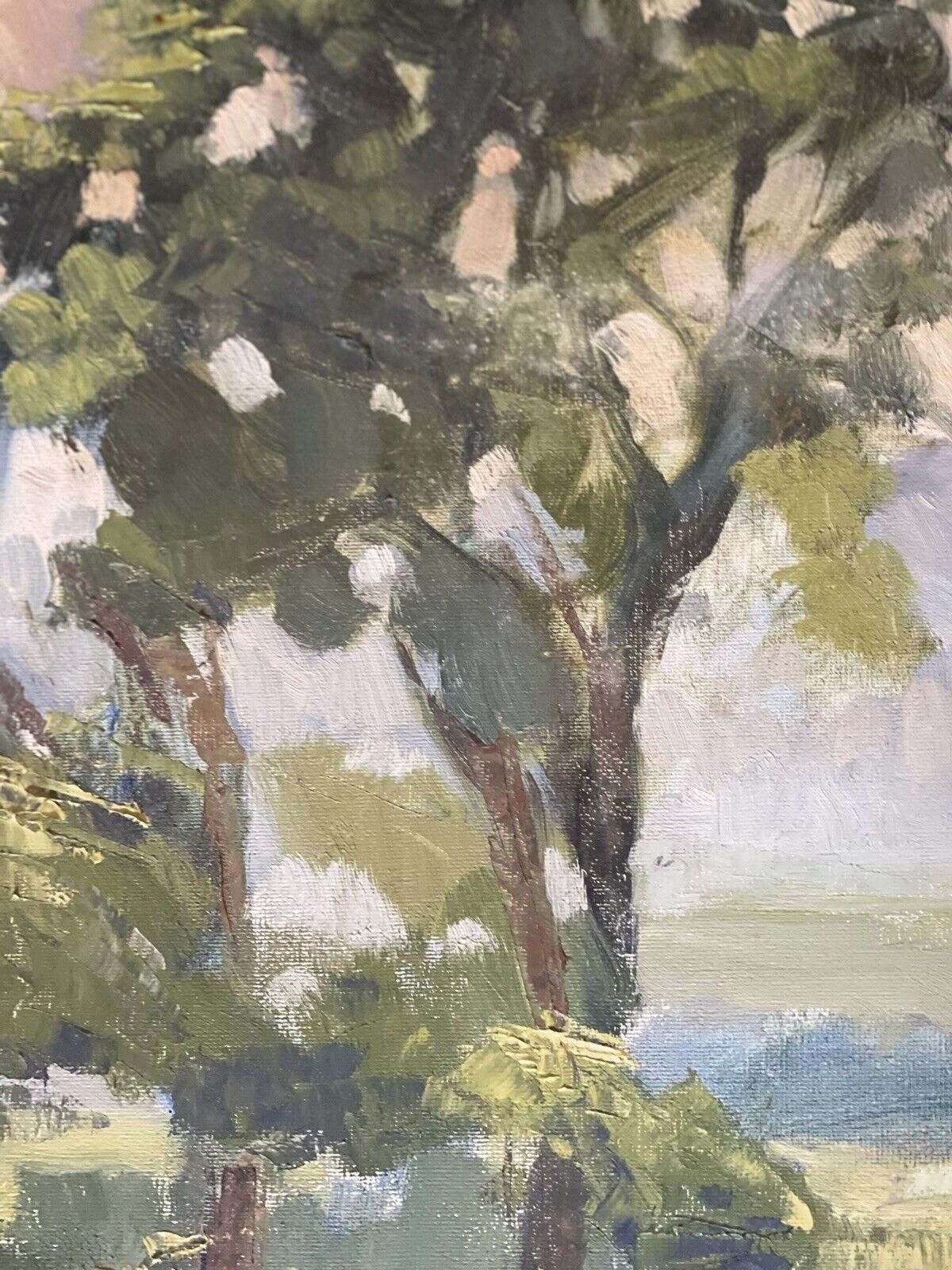Vintage Impressionist Landscape Oil Painting Signed Jones Arundel photo vinterior