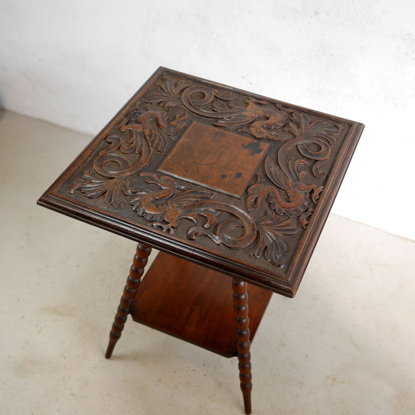 Antique Side Lamp Table Carved Griffins With Bobbin Legs Godwin Style photo buy