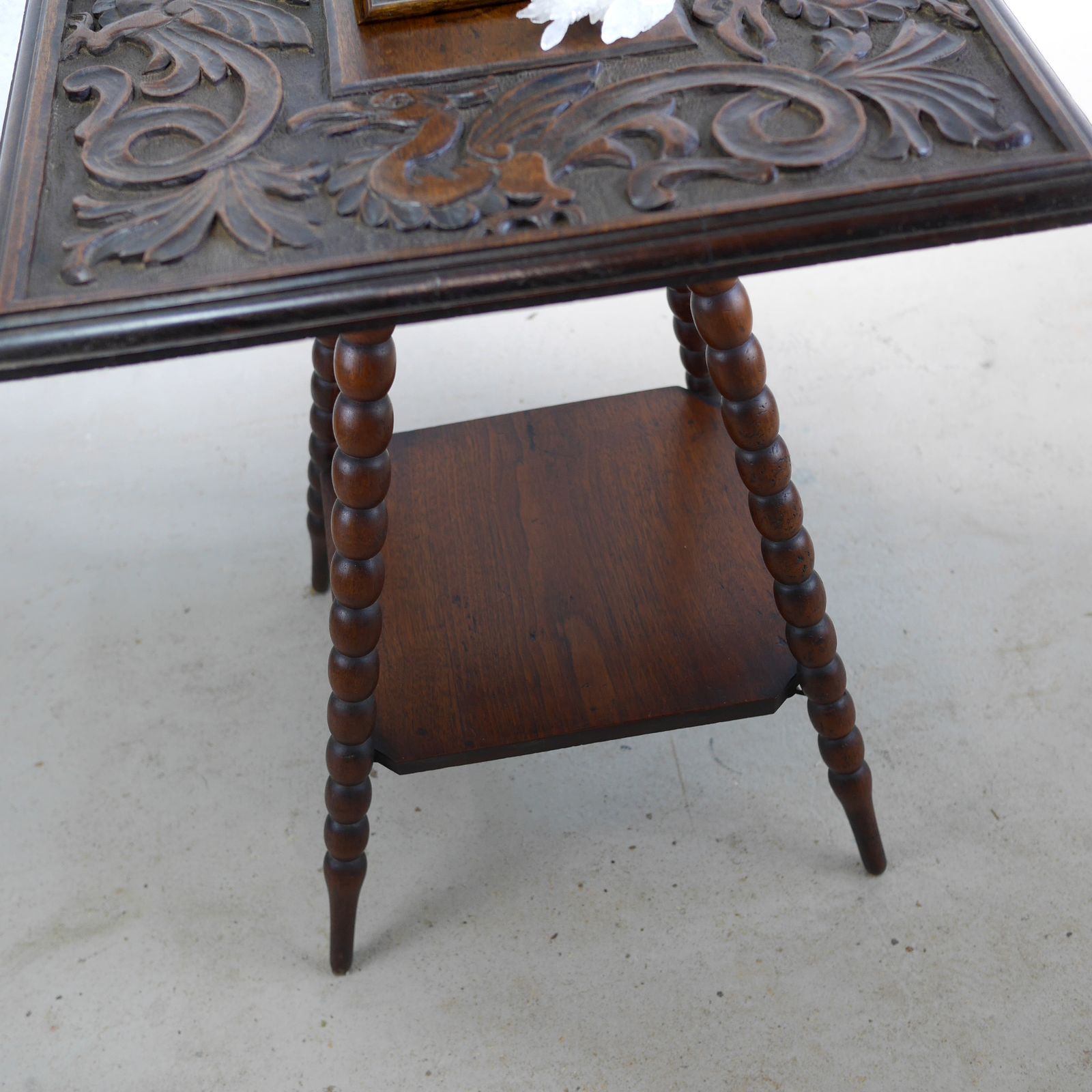 photo buy Antique Side Lamp Table Carved Griffins With Bobbin Legs Godwin Style