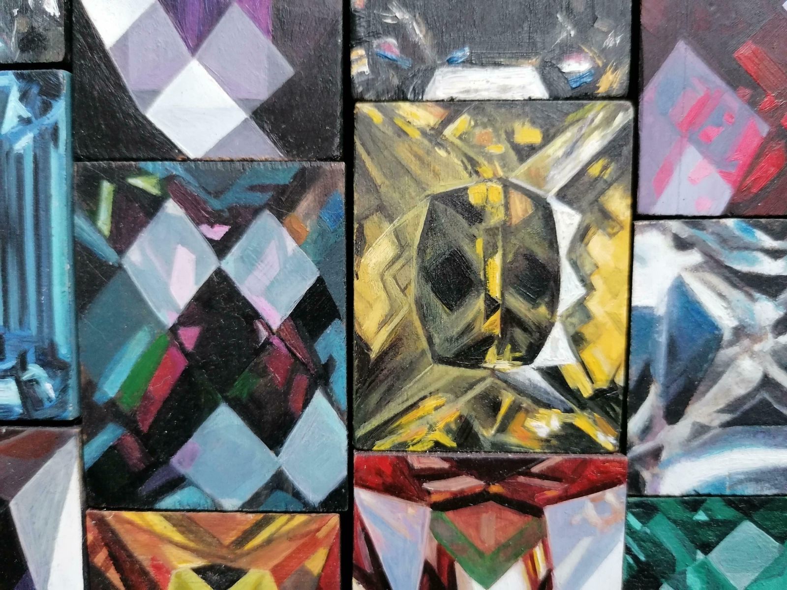 Alyona Prokofjeva Jewels. 2014,Oil/Wood, 35x46,5cm, Total 63 Pcs. Of Wood Blocks photo furniture